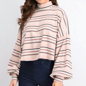 Free people striped split hem top